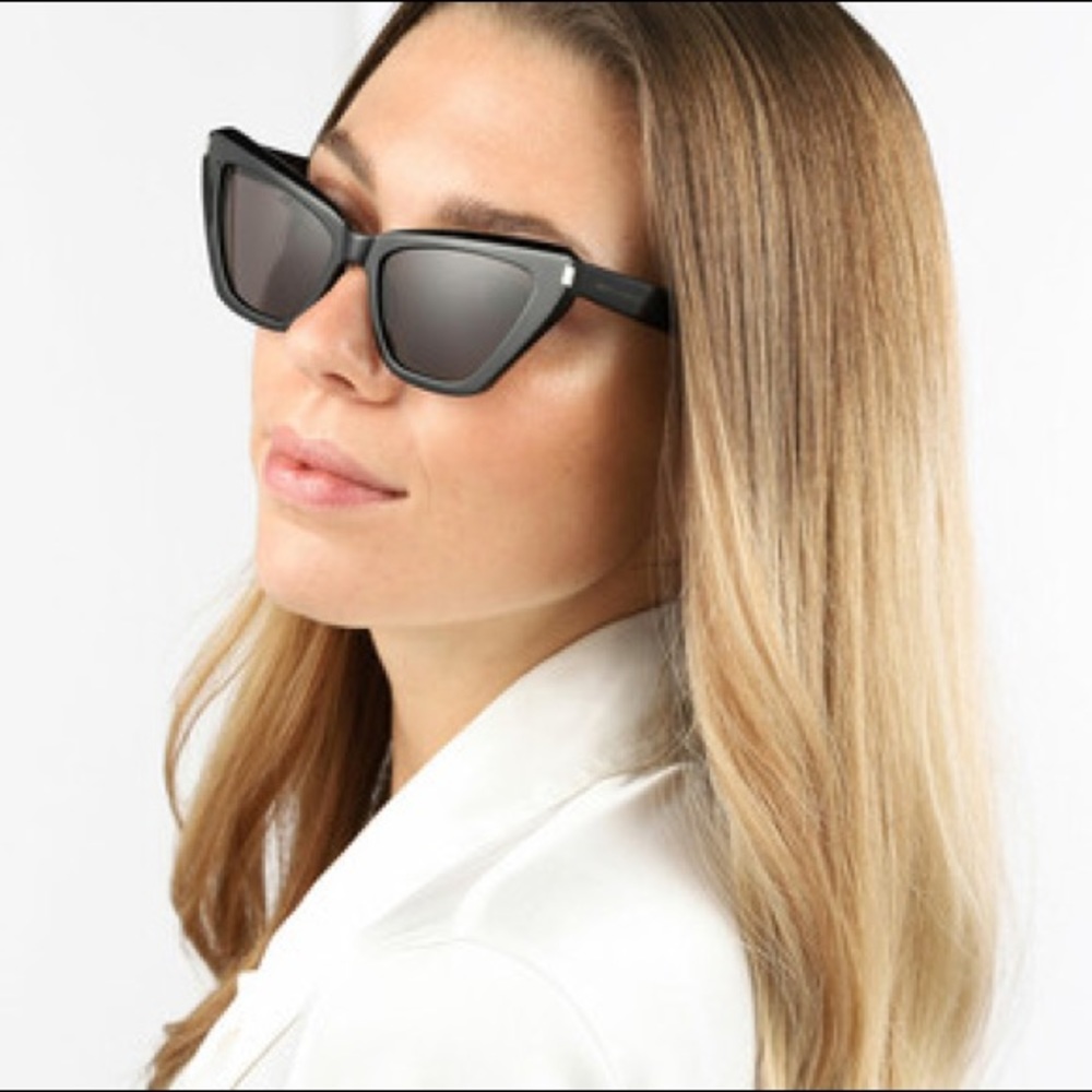 NEW SAINT LAURENT SL466 001 BLACK CAT EYE FRAME SUNGLASSES SAINT LAURENT - Picture 1 of 12